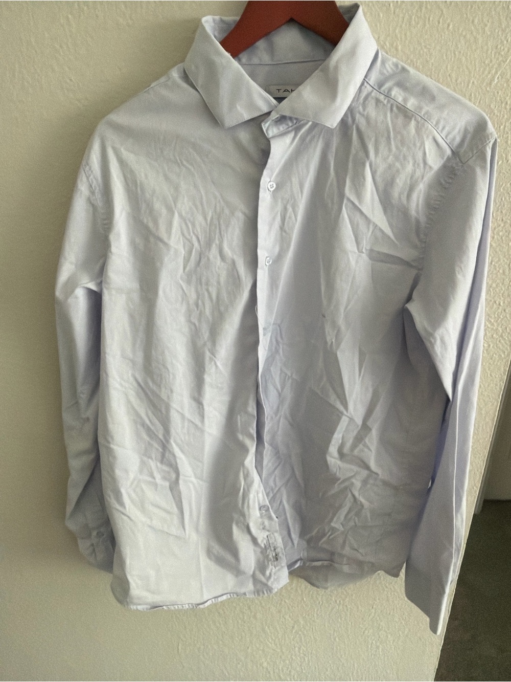 Tahari Light Blue Men's Dress Shirt - Spread Collar Button-Down